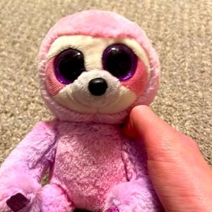 Pink and purple, tie-dye sloth, plush